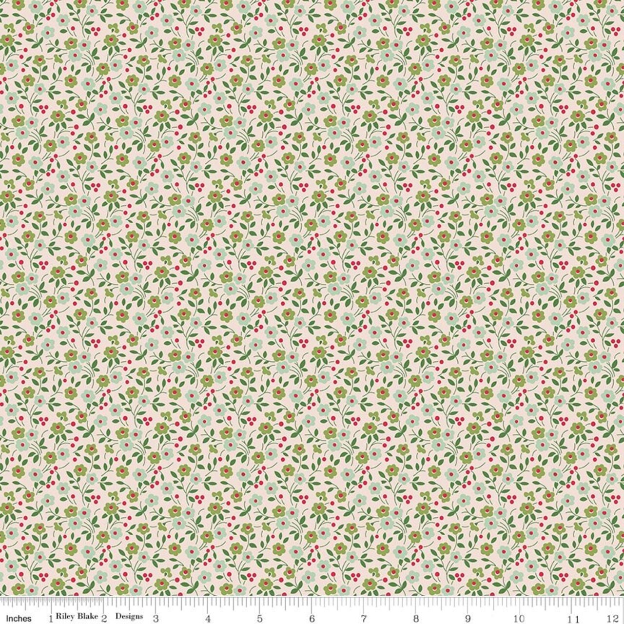 Fabric Riley Blake Lori Holt Sage Floral Farmer's Daughter by the Quarter Yard C17171-SAGE